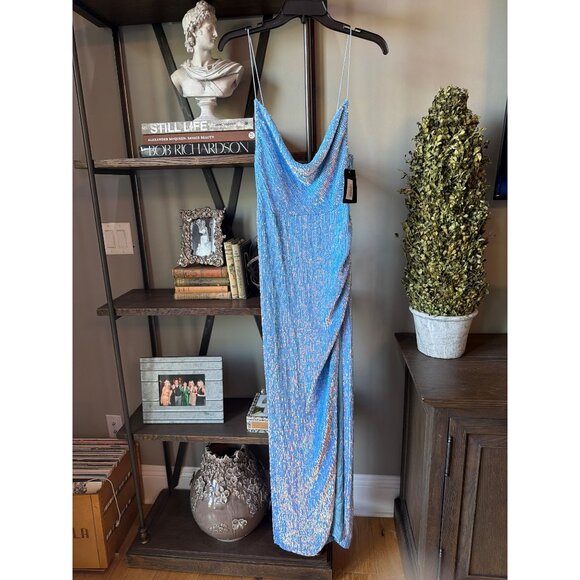 retrofete Katya Sequin Maxi Dress Blue Rainbow Womens Size XS - Picture 6 of 12